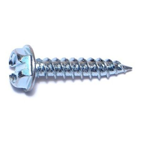 Buildright Sheet Metal Screw, #10 x 1 in, Zinc Plated Steel Hex Head Combination Drive, 500 PK 07698